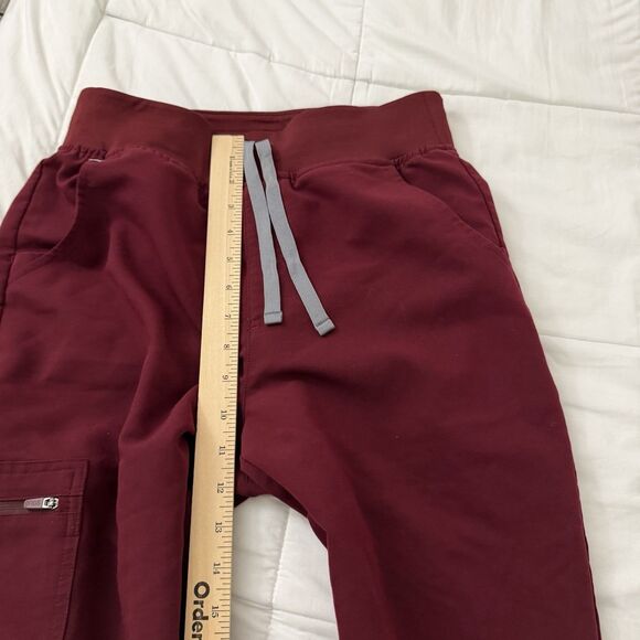 Figs Zamora Jogger Pants Women Small Burgundy High Waisted Nurse Uniform Po 2911 - Picture 9 of 10